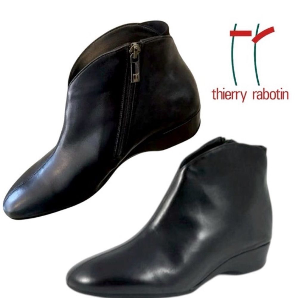 Thierry Rabitin  Zuma Black Leather Bootie size 40